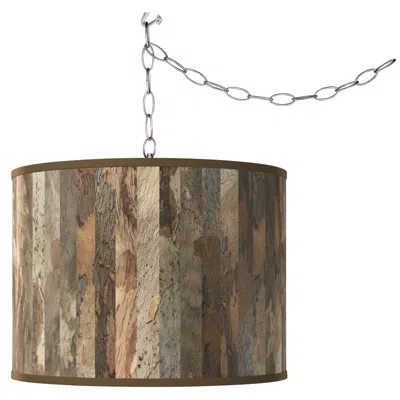 Giclee Glow Paper Bark  Plug-in Swag Pendant