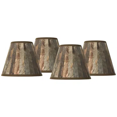 Giclee Glow Paper Bark Giclee Set Of Four Shades 3x6x5 (clip-on)