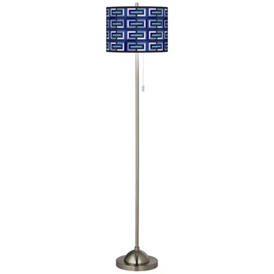 Giclee Glow Parquet Brushed Nickel Pull Chain Floor Lamp