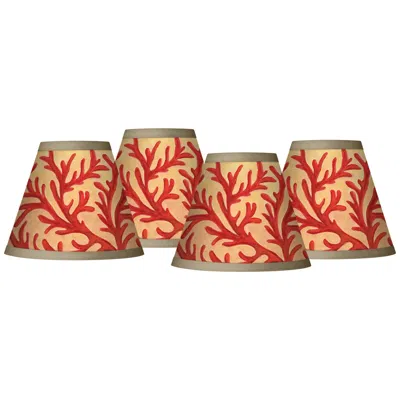 Giclee Glow Red Coral  Set Of Four Shades 3x6x5 (clip-on)