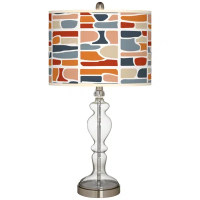 Giclee Glow Retro Cobblestones Giclee Apothecary Clear Glass Table Lamp