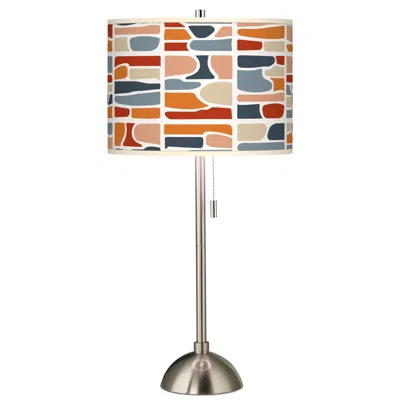 Giclee Glow Retro Cobblestones Giclee Brushed Nickel Table Lamp
