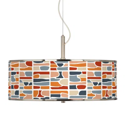 Giclee Glow Retro Cobblestones  20" Wide Pendant Light