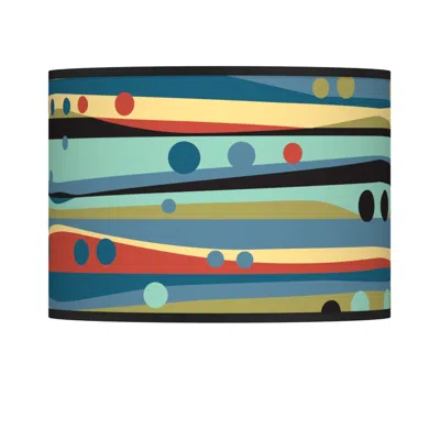 Giclee Glow Retro Dots And Waves  Shade 13.5x13.5x10 (spider)