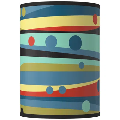 Giclee Glow Retro Dots & Waves Giclee Round Cylinder Lamp Shade 8x8x11 (spider)