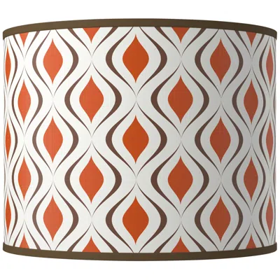 Giclee Glow Retro Lattice Giclee Round Drum Lamp Shade 14x14x11 (spider)