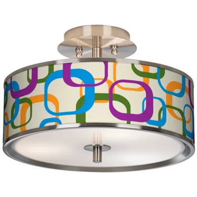 Giclee Glow Retro Square Scramble  14" Wide Ceiling Light
