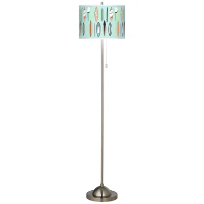Giclee Glow Retro Surf Brushed Nickel Pull Chain Floor Lamp
