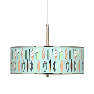 Giclee Glow Retro Surf  16" Wide Pendant Light