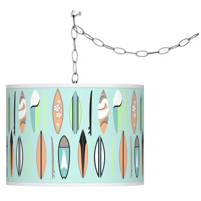 Giclee Glow Retro Surf  Plug-in Swag Pendant