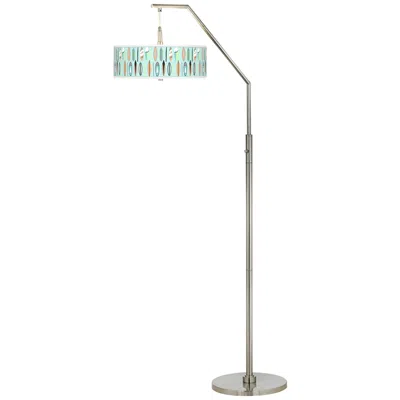 Giclee Glow Retro Surf Giclee Shade Arc Floor Lamp