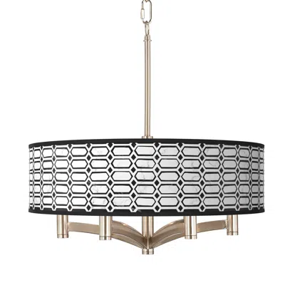 Giclee Glow Rhombi Ava 6-light Nickel Pendant Chandelier