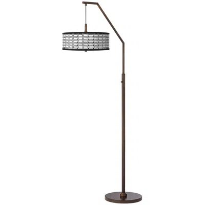 Giclee Glow Rhombi Bronze Downbridge Arc Floor Lamp