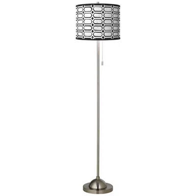 Giclee Glow Rhombi Brushed Nickel Pull Chain Floor Lamp