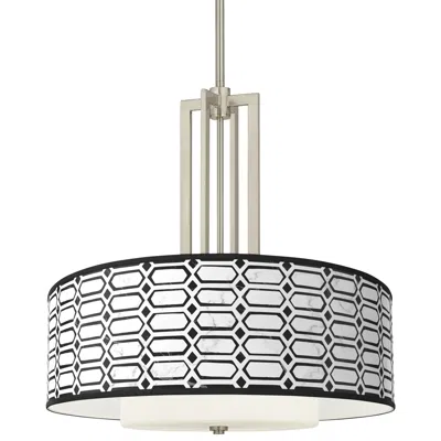 Giclee Glow Rhombi Carey 24" Brushed Nickel 4-light Chandelier
