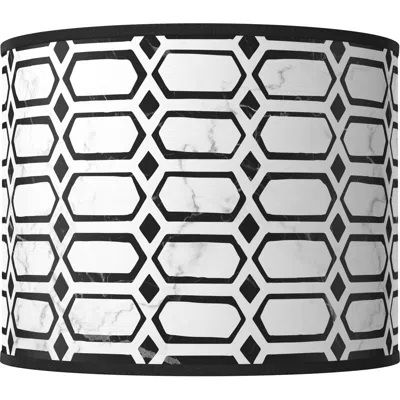 Giclee Glow Rhombi White Giclee Round Drum Lamp Shade 14x14x11 (spider)