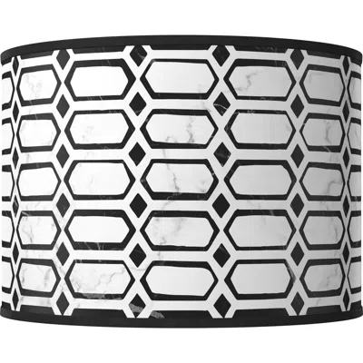 Giclee Glow Rhombi White Giclee Round Drum Lamp Shade 15.5x15.5x11 (spider)
