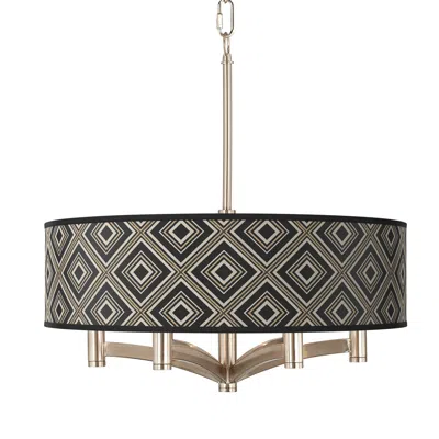 Giclee Glow Rhythm Ava 6-light Nickel Pendant Chandelier