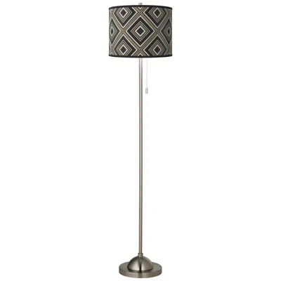 Giclee Glow Rhythm Brushed Nickel Pull Chain Floor Lamp