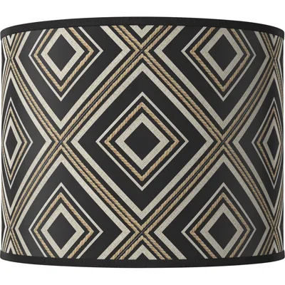 Giclee Glow Rhythm White Giclee Round Drum Lamp Shade 14x14x11 (spider)