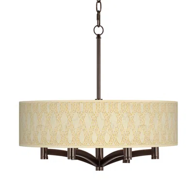 Giclee Glow Roman Pebbles Ava 6-light Bronze Pendant Chandelier