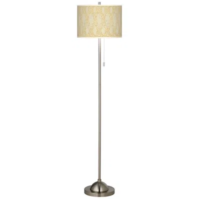 Giclee Glow Roman Pebbles Brushed Nickel Pull Chain Floor Lamp