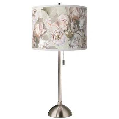 Giclee Glow Rosy Blossoms 28" High Giclee Brushed Nickel Table Lamp