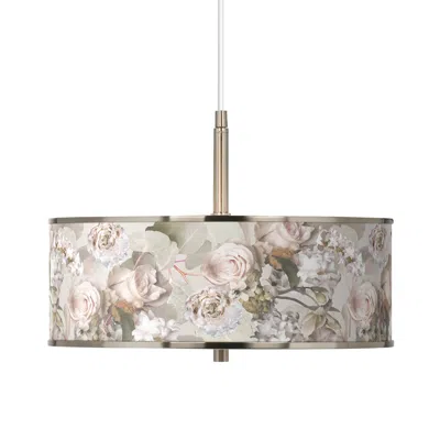 Giclee Glow Rosy Blossoms  16" Wide Pendant Light