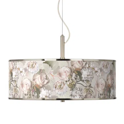 Giclee Glow Rosy Blossoms  20" Wide Pendant Light