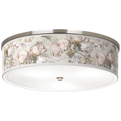 Giclee Glow Rosy Blossoms Giclee Nickel 20 1/4" Wide Ceiling Light