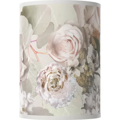 Giclee Glow Rosy Blossoms White Giclee Cylinder Lamp Shade 8x8x11 (spider)