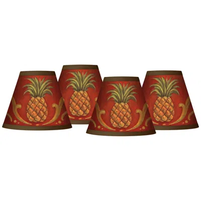 Giclee Glow Royal Pineapples Giclee Set Of Four Shades 3x6x5 (clip-on)
