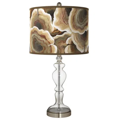 Giclee Glow Ruffled Feathers Giclee Apothecary Clear Glass Table Lamp