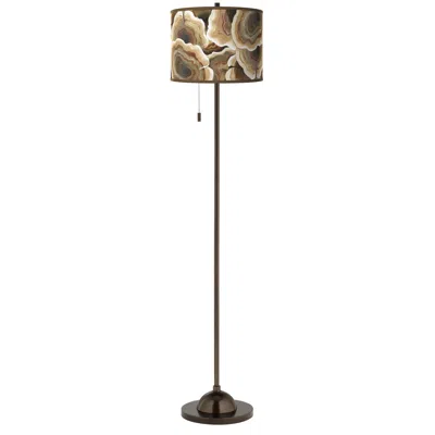 Giclee Glow Ruffled Feathers  Bronze Club Floor Lamp