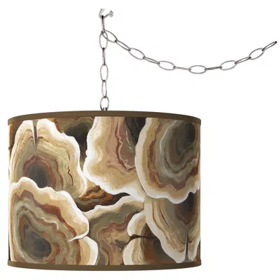 Giclee Glow Ruffled Feathers  Plug-in Swag Pendant
