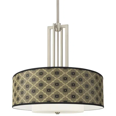 Giclee Glow Rustic Flora Carey 24" Brushed Nickel 4-light Chandelier