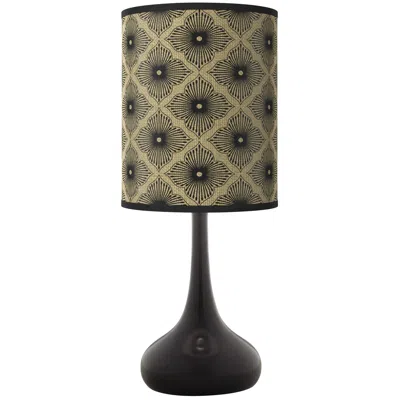 Giclee Glow Rustic Flora Giclee Black Droplet Table Lamp