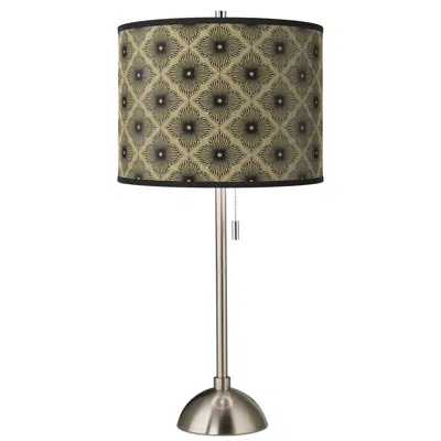 Giclee Glow Rustic Flora Giclee Brushed Nickel Table Lamp