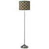 Giclee Glow Rustic Flora Shade With Brushed Nickel Pull Chain Floor Lamp