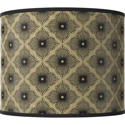 Giclee Glow Rustic Flora White Giclee Drum Lamp Shade 14x14x11 (spider)