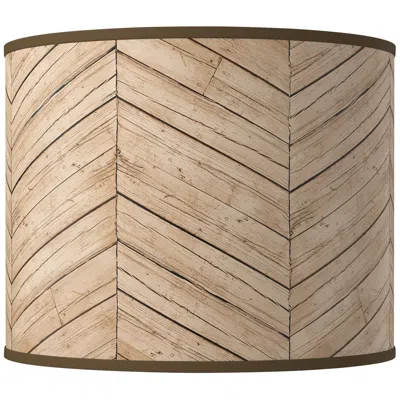 Giclee Glow Rustic Woodwork Giclee Round Drum Lamp Shade 14x14x11 (spider)
