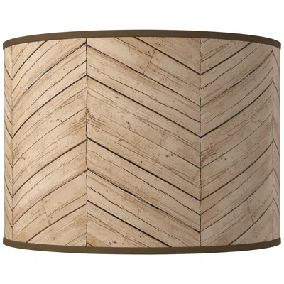 Giclee Glow Rustic Woodwork Giclee Round Drum Lamp Shade 15.5x15.5x11 (spider)