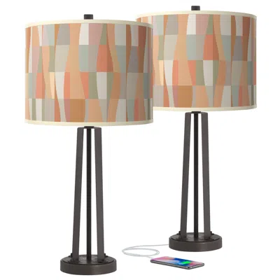 Giclee Glow Sedona Susan Dark Bronze Usb Table Lamps Set Of 2