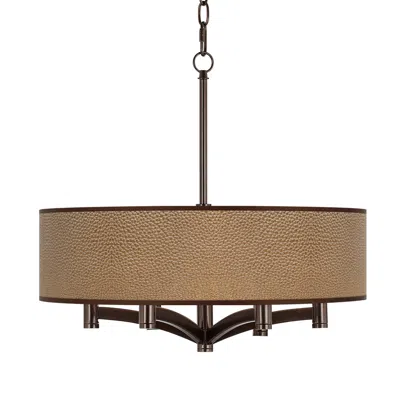 Giclee Glow Simulated Leatherette Ava 6-light Bronze Pendant Chandelier
