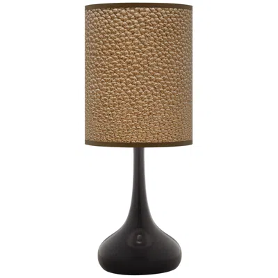 Giclee Glow Simulated Leatherette Giclee Black Droplet Table Lamp