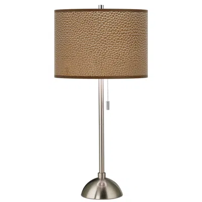Giclee Glow Simulated Leatherette Giclee Brushed Nickel Table Lamp
