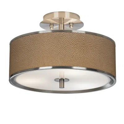 Giclee Glow Simulated Leatherette  14" Wide Ceiling Light