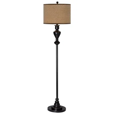 Giclee Glow Simulated Leatherette  Black Bronze Floor Lamp