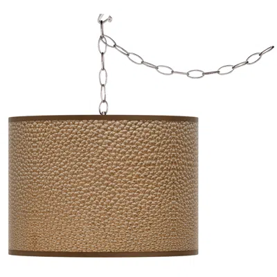 Giclee Glow Simulated Leatherette  Plug-in Swag Pendant