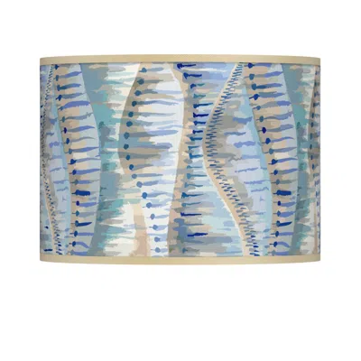 Giclee Glow Siren Blue Modern Abstract  Lamp Shade 13.5x13.5x10 (spider)